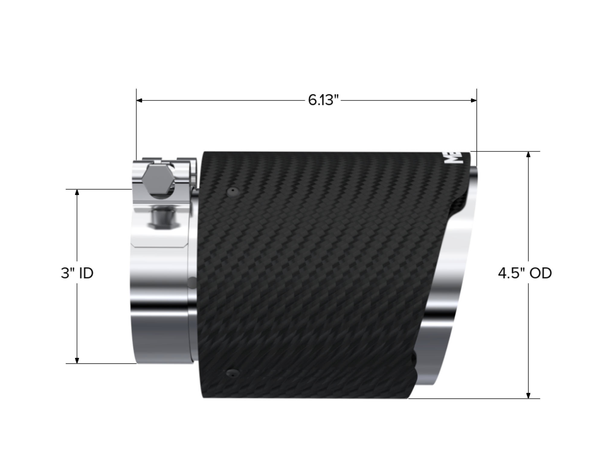MBRP Exhaust T5180CF Tip. 4.5in. O.D Out. 3in. ID. Dual Wall. CF T304